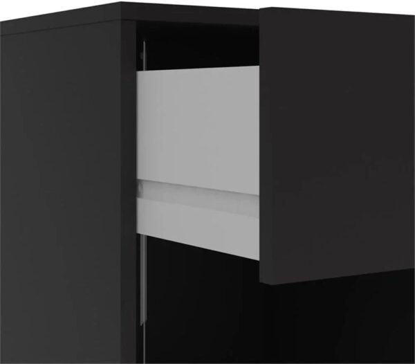 3-Pc Scandinavian Design Engineered Wood Bedroom Furniture Set with 3-Drawer Chest & 6-Drawer Double Dresser & 1-Drawer Nightstand, Pewter Plastic...