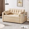 DWVO 3-in-1 Convertible Sofa Bed, 55" Sleeper Sofa with Pull-Out Bed, Cat-Scratch-Proof Fabric Futon Couch with Adjustable Backrest and Side...