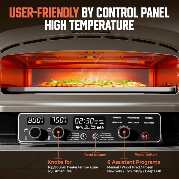 BIG HORN 14" Electric Pizza Oven, Countertop, Stainless Steel
