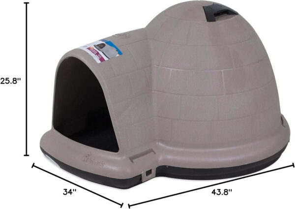 Petmate Indigo Dog House (Igloo Dog House, Made in USA with 90% Recycled Materials, All-Weather Protection Pet Shelter) for XL Dogs -90 to 125...
