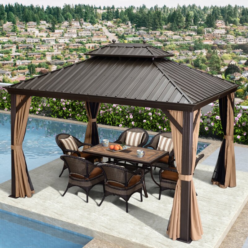 05f7c6ad1431bd4e0f739991e91ed68ce16e1807d212f71ad39d96d4fef169fd 12 Ft. W x 10 FT. D Aluminum Patio Gazebo