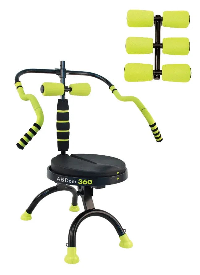 074fa52f2a386636d655d1285861f94bab26277d42a12c384c1154f8a69d0de8 AB Doer 360 Fitness System with 6 Pack Back Roller Provides an Abdominal and Total Body Workout with Aerobics to Burn Calories and Work Muscles...