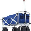 All Terrain Beach Wagon with Side Table|Heavy Duty Collapsible Folding Cart with Large Wheels for Beach Day, Picnic, Camping, Outdoor Activities |...