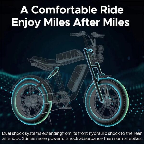 AKEZ Electric Bike for Adults - 1000W 28mph Moped Ebike with 48V 13A Removable Battery, Up to 94 Miles All Terrain Off Road E-Bike with 20*4.0"...