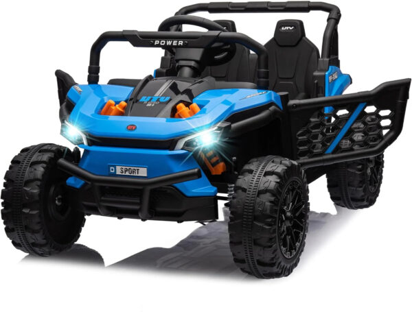 12-volt UTV scooter electric children's play vehicle, single-seat, equipped with a parent remote control, hinged doors, LED lights and Bluetooth...