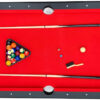 6 Ft Portable Pool Table, Adults Folding Billiards Tables for Game Room with Easy Foldable Storage, Includes Full Set of Billiard Balls, Cues,...