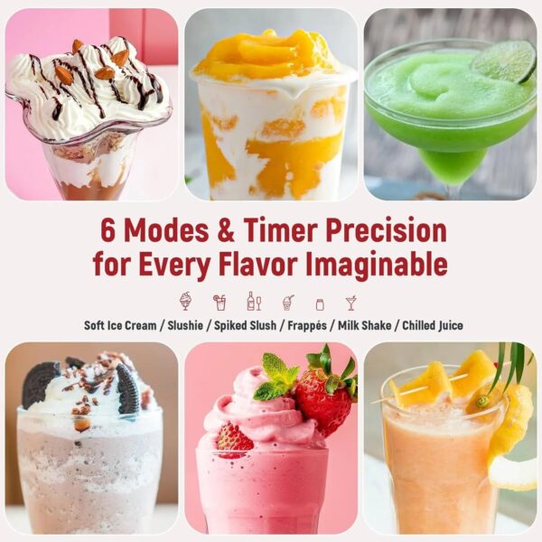 Slushie Machine: No Ice Needed All-in-One Slushy Maker for Home, Real-Time Temp Display, Auto-Clean, 6 Preset | Frozen Margaritas, Cocktails,...
