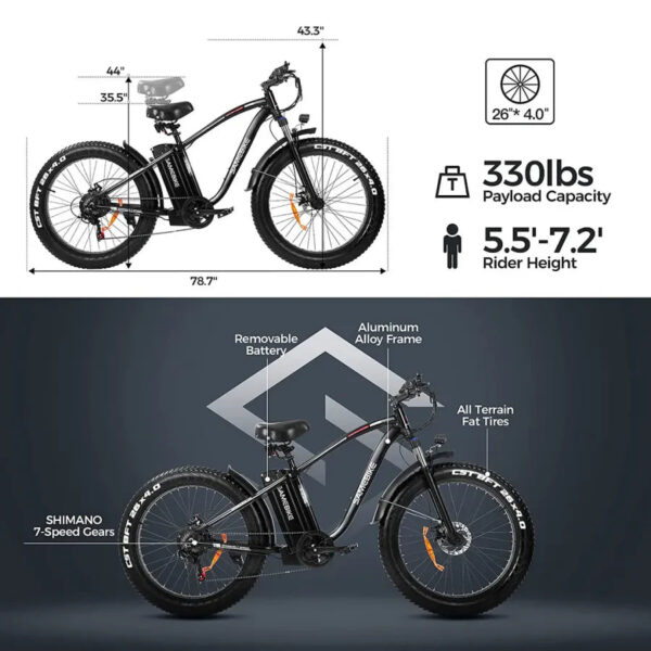 Clearance Sale Outdoor electric bike with 48V / 15Ah lithium battery