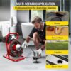 Electric Drain Cleaner Machine by [Brand], 75 Ft x 3/8 Inch, Fits 1-4 Inch Pipes, Portable with 4 Cutters, Powerful Plumbing Tool for Clogs