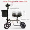 4 Wheels Knee Scooter Walker, All Terrain Rolling Steerable Adjusted Height Walking Aid with Storage Bags
