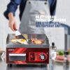 14 Inch Electric Griddle, Non-Stick Flat Top Grill Commercial Electric Countertop Griddles Stainless Steel Adjustable Temperature Control 90 F-575...