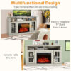 58" TV Console with 23" Fireplace Insert, Fireplace TV Stand for TVs up to 65 Inches, 1400W Electric Fireplace Heater