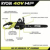 Ryobi 18 40V Cordless Chainsaw Kit with Battery & Charger, Green