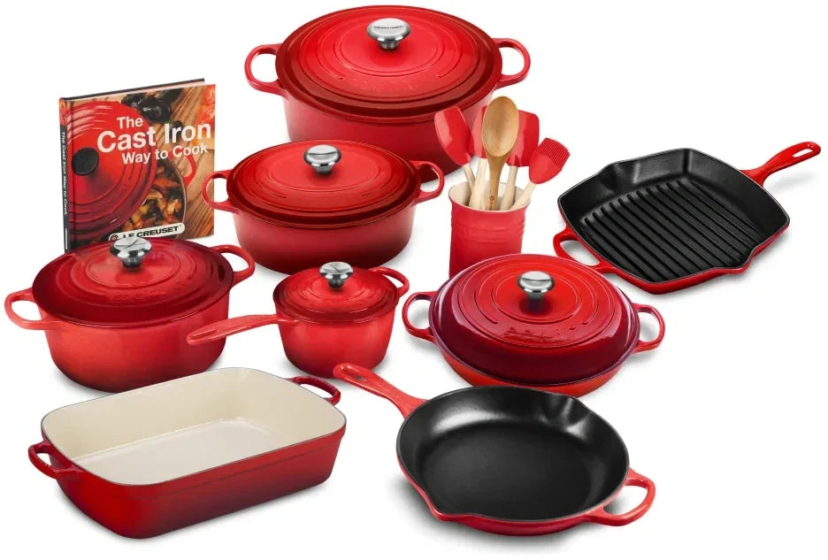 1c8d6b525d36d3e6f718645e7184b0ccc5c83c080a99ee7a8031a816da08e4c9 21-piece Signature Cast Iron Cookware Set