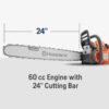 460 Rancher Gas Powered Chainsaw, 60.3-cc 3.6-HP, 2-Cycle X-Torq Engine, 24 Inch Chainsaw with Automatic Adjustable Oil Pump, For Wood Cutting,...