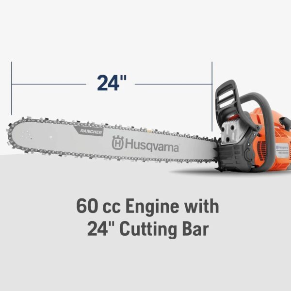 460 Rancher Gas Powered Chainsaw, 60.3-cc 3.6-HP, 2-Cycle X-Torq Engine, 24 Inch Chainsaw with Automatic Adjustable Oil Pump, For Wood Cutting,...