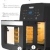 Nuwave Brio Air Fryer Oven, 15.5Qt X Large Family Size, SS Rotisserie Basket &Skewer Kit, Reversible Ultra Non Stick Grill/Griddle Plate, Powerful...
