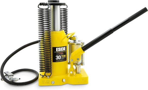 ESCO 30 Ton Pro Series Air Hydraulic Bottle Jack Heavy Duty Lifting for Automotive and Industrial Use