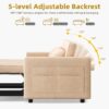 DWVO 3-in-1 Convertible Sofa Bed, 55" Sleeper Sofa with Pull-Out Bed, Cat-Scratch-Proof Fabric Futon Couch with Adjustable Backrest and Side...