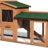 Large chicken coop, wooden hen house, outdoor backyard rabbit cage with ventilation door, detachable tray and slope, chicken nesting box (58...
