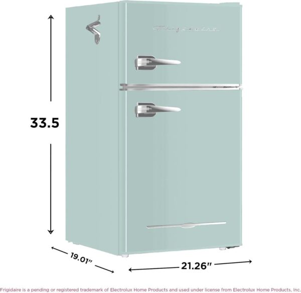 Frigidaire Retro Mini Fridge with Freezer & Side Bottle Opener-Small 2 Door Refrigerator for Office Bar or College Dorm Room-3.1 Cu Ft 19 "D x...