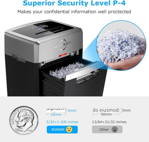 Heavy Duty Paper Shredder, 24-Sheet Cross-Cut Shredder, 40-Min Continuous Running Time, Commercial Grade Shredder for Office, 9-Gallon Big Basket,...