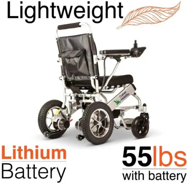 Culver Mobility Electric Power Wheelchair Scooter Fold Lightweight Folding Safe Electric Wheelchair Motorized FDA Approved Aviation Travel (Free...