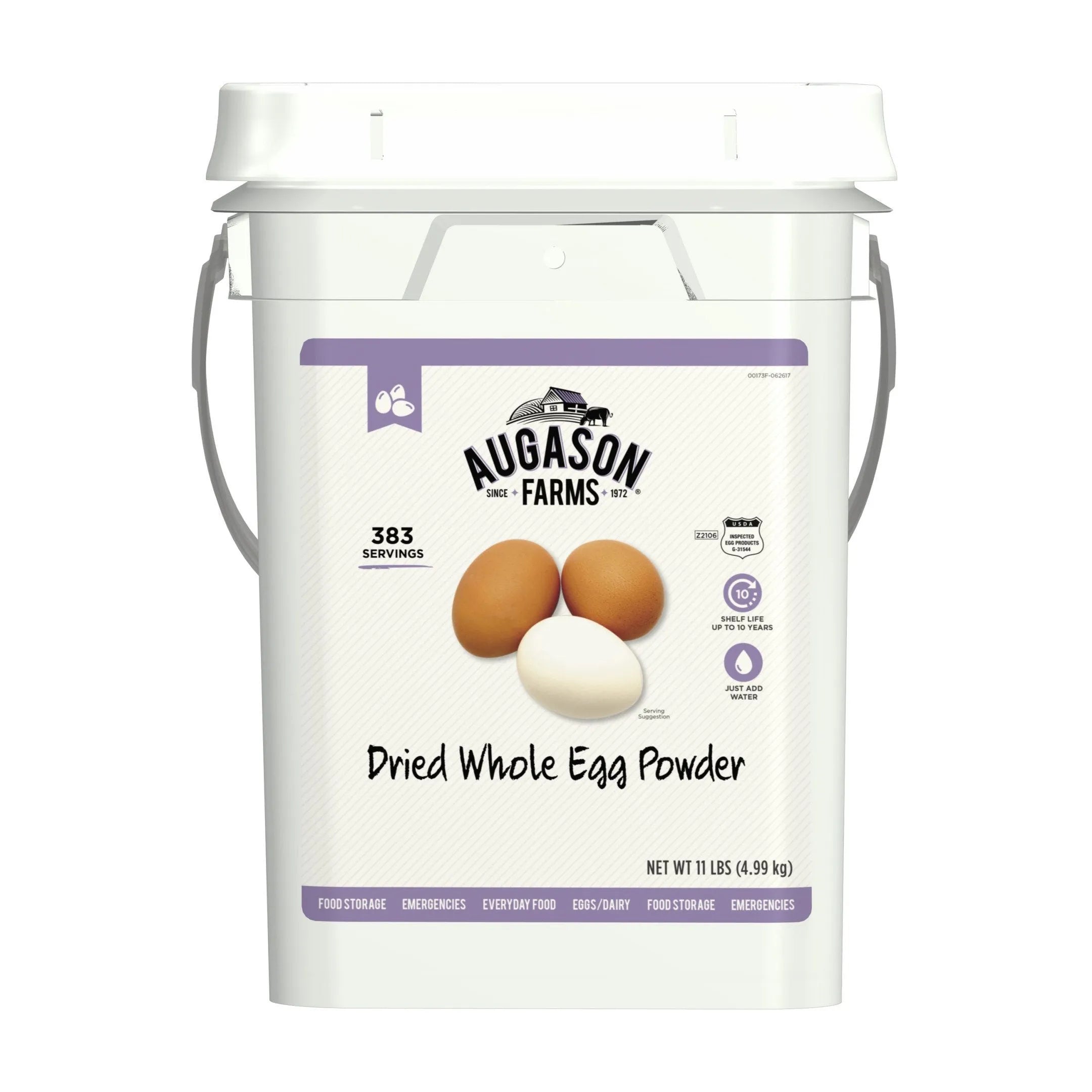 223fc1051001da67a9aef37004b26058440c48bba4f7413bb0367b4fd385fb50 Augason Farms Dried Whole Egg Powder Emergency Food Supply 11 Pound 4-Gallon Pail 383 Servings