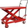 500LBS Hydraulic Lift Table Cart, 30" Lifting Height., Double Scissor Lift Table with 4 Wheels and Non-Slip Pad, Hydraulic Scissor Lift Table for...