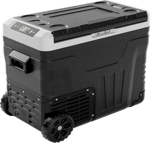 EUHOMY 12 Volt Refrigerator, 37QT(35L) Electric Cooler, Portable Freezer 12V/24V DC 110-240V AC, 12V Fridge -4 ~68 , 12V Cooler with Wheels & 2...