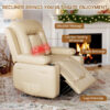 PU Leather Power Lift Recliner Chair With Massage and Heat, Adjustable Furniture for Back, Legs w/ 3 Positions, Usb Port, Side Pocket (Beige, 27...