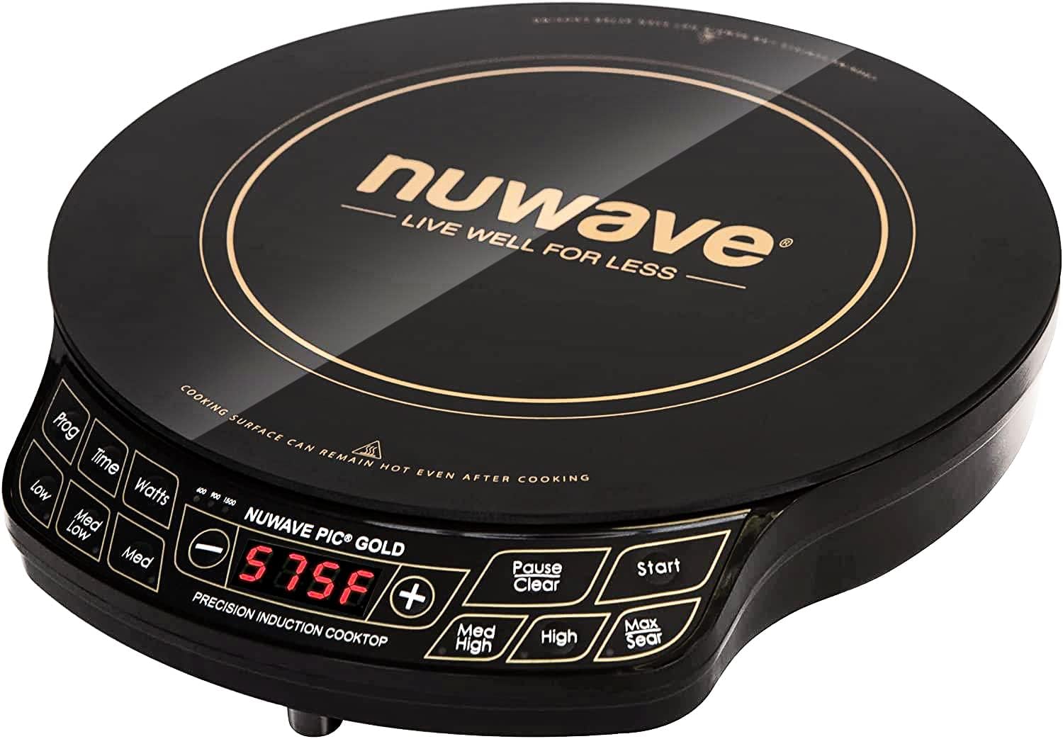 23c01aac7f9ec6dc348b9715ae8936cbcd5f6dc2c0234ff7c7b81a68b4106632 Nuwave Gold Precision Induction Cooktop, Powerful with Large 8 Heating Coil