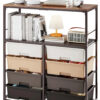 8-position drawer roller storage cart, equipped with a wooden top, a multi-functional practical storage cart with open shelves and lockable...