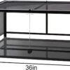 50 Gallon Reptile Glass Terrarium Tank Double Hinge Door with Screen Ventilation Large Reptile Terrarium 36" x 18" x 18"(Knock-Down)