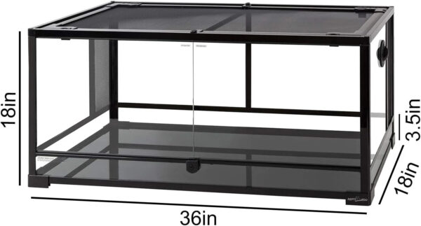 50 Gallon Reptile Glass Terrarium Tank Double Hinge Door with Screen Ventilation Large Reptile Terrarium 36" x 18" x 18"(Knock-Down)