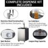 Beer Kegerator, Dual Tap Draft Beer Dispenser, Full Size Stainless Steel Keg Refrigerator With Drip Tray, CO2 Cylinder, 32 F- 50 F Temperature...