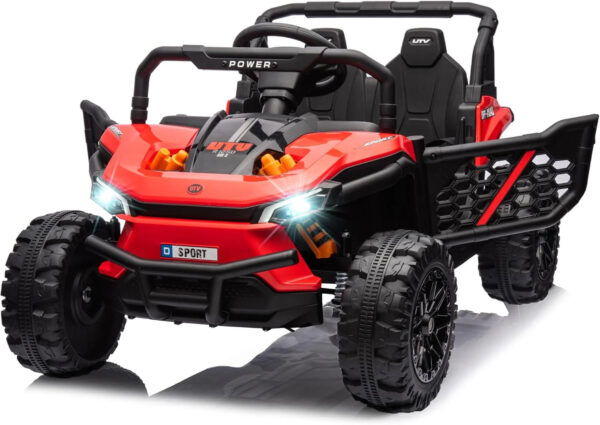12-volt UTV scooter electric children's play vehicle, single-seat, equipped with a parent remote control, hinged doors, LED lights and Bluetooth...