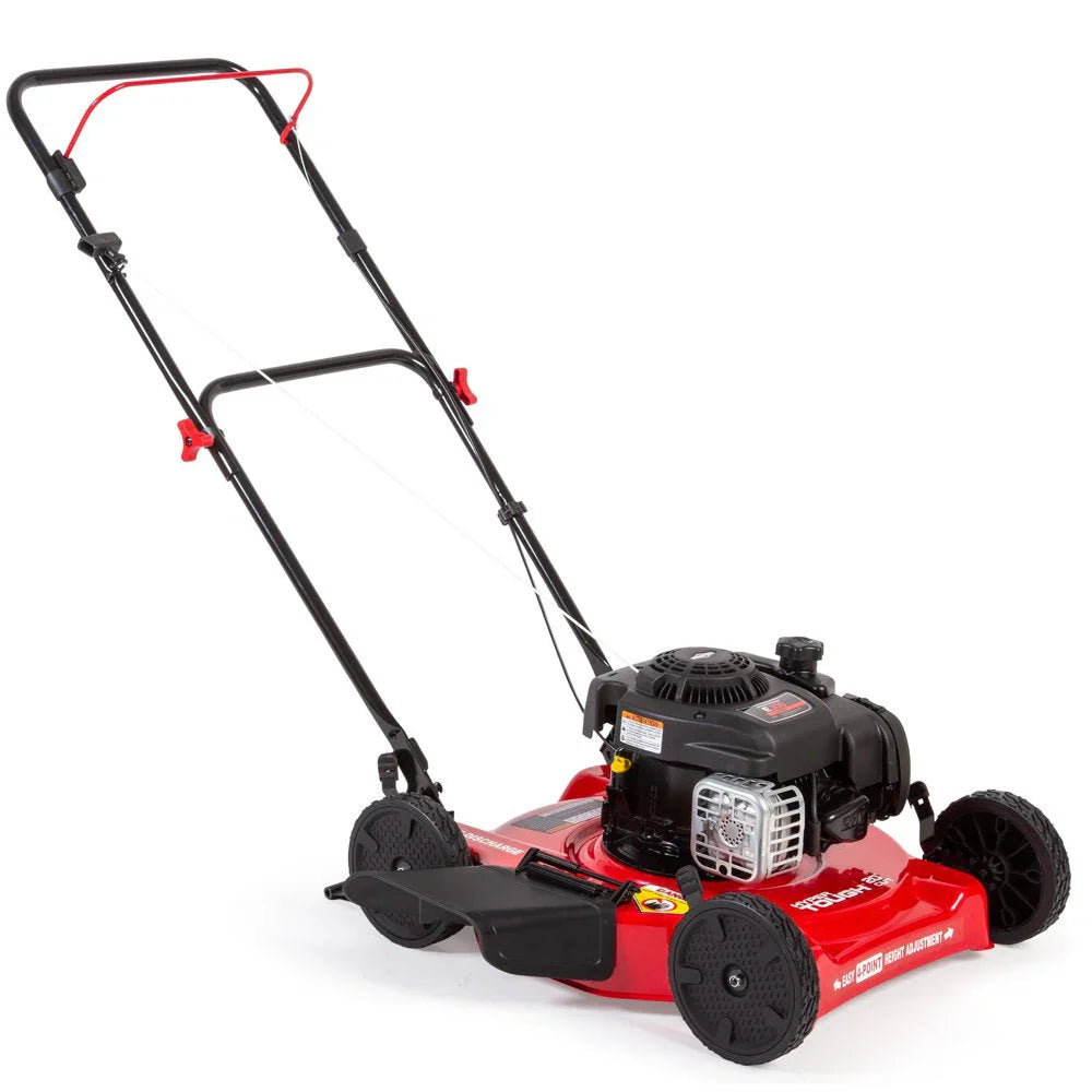 2a5c882207807df8b27cadef53bb608a4e83522652c46f963d6134ca99bd57ef 20-Inch 125Cc Gas Push Mower with Briggs & Stratton Engine