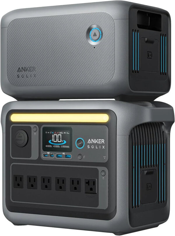 Portable Power Station, 1800W (2400W Peak) Solar Generator, 58 Minutes to Fully Charge, 1056wh LiFePO4 Battery,
