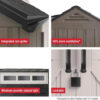 Rubbermaid Resin Outdoor Storage Shed With Floor (7 x 7 Ft) Weather Resistant Gray Organization for Home/Backyard/Garden Tools/Lawn Mower/Bike...