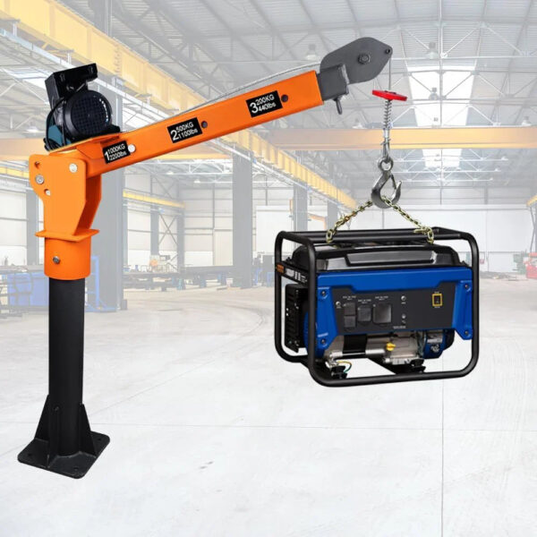 1100lb Folding Dismountable Household Hoist Truck Crane with Electric Hoist (110V) 880lb Pulling Force, Jib Cranes for Factory, Warehouse,...