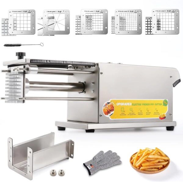 Upgraded French-style fries cutter, equipped with 5 blades, electric potato cutter, professional cutter for making French fries, suitable for both...