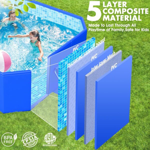 Foldable Pool, Large Non-Inflatable Swimming Pool For Kids,Adult Collapsible Pools Hard Plastic Shell, Oversized Thickened,Portable Folding Kids...