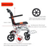 Ultra-Light Portable Folding Wheelchair, Travel-Friendly with Handbrake, 220 lbs Capacity, Ideal for Elderly & Children, 34.2 32.6 Unfolded Dimensions