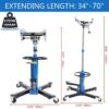 1660 Pounds Hydraulic Car Transmission Jack Vertical Lift with 360 Swivel Wheel Pedal ,Blue,33"-70"(0.75Ton)