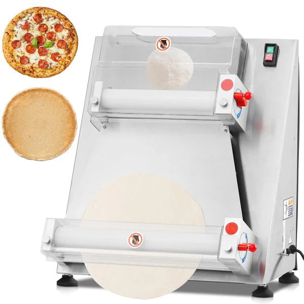 Commercial Pizza Dough Roller Sheeter, Max 16, Automatic 370W Electric Pizza Dough Roller, Stainless Steel, Suitable for Noodle, Pizza Bread and...