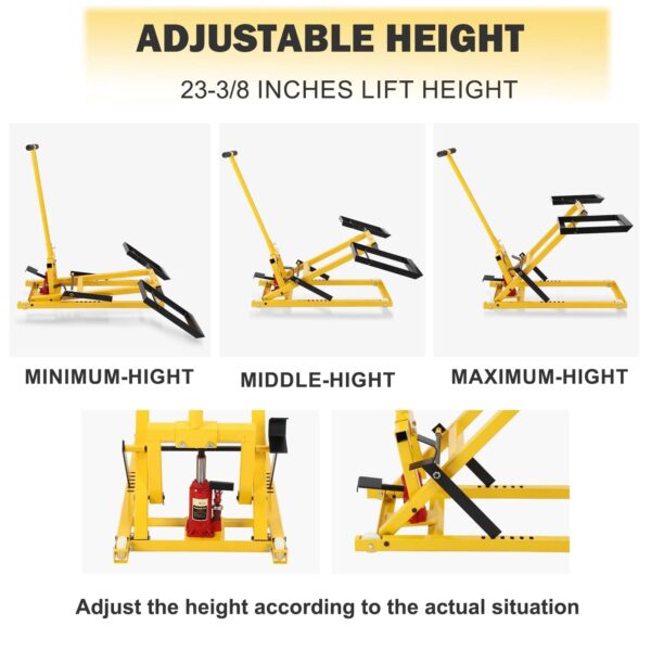 Lawn Mower Lift with Hydraulic Jack, 26 Inches Lawn Mower Lift, Welded Solid Steel Construction, Weight Capacity 500 LBS, for Riding Lawn Mowers...