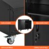 Garage Storage Cabinet with Wheels, 2 Door Tool Cabinet with Adjustable Shelves, Metal Lockable Tool Cabinet, Rolling Tool Chest for Home, 34 H x...