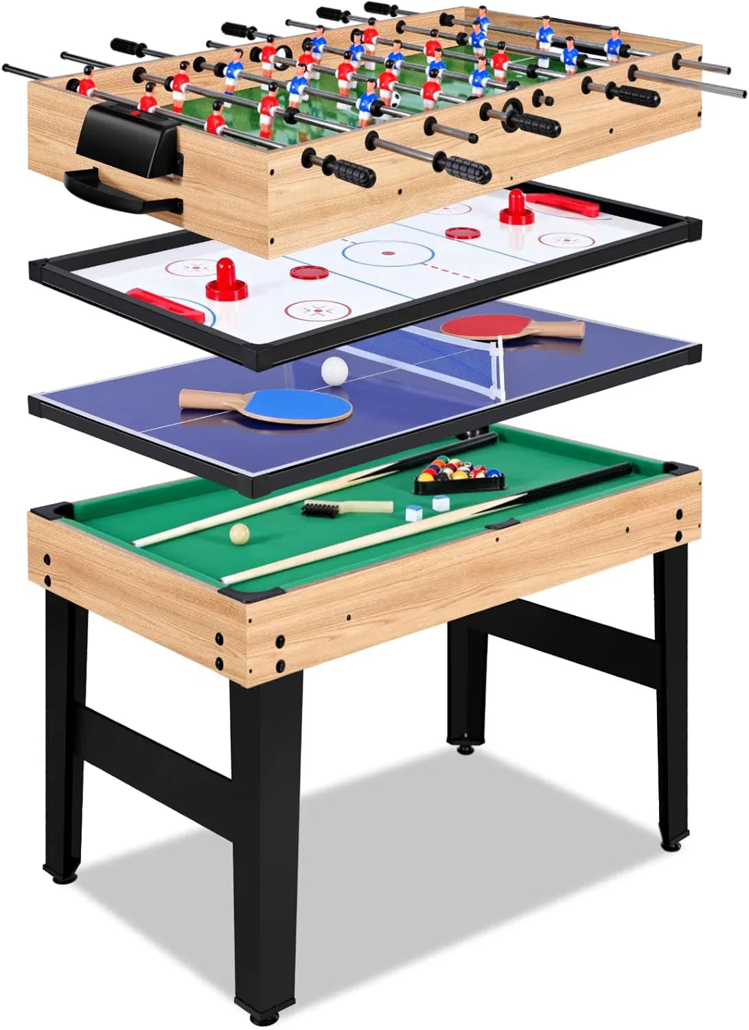 34aea53623696fa3d08c2ec0630bb363c0cbf6bef10c7663505933611ab61cf3 12-in-1 Game Table - 48" Combo Game Table, Ping Pong Table, Foosball Table, Air Hockey Table, Pool Table - Sports Arcade Games with Accessories -...