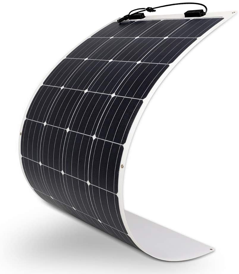 361770592bca0f9880f903f36581cce06333edbdd3e05cf7590237756c3c9ead 160 Watt 12 Volt Extremely Flexible Monocrystalline Solar Panel Ultra Lightweight, Ultra Thin, Up to 248 Degree Arc, for RV, Boats, Roofs, Uneven...
